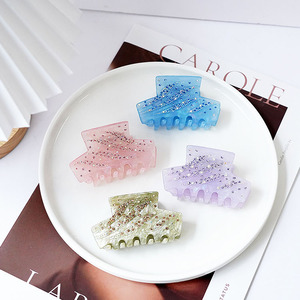 Pince à cheveux tendance en acétate de 8 cm, ornée de strass, pince à mâchoire, dégradé multicolore, accessoires de cheveux unisexes pour mariage - Product Image 6