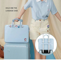 Sac pour ordinateur portable en cuir PU avec logo OEM mignon, étui à bandoulière, housse personnalisée, sacs pour ordinateur portable imperméables pour le travail et l'école, pour ordinateurs portables de 11 à 15,6 pouces