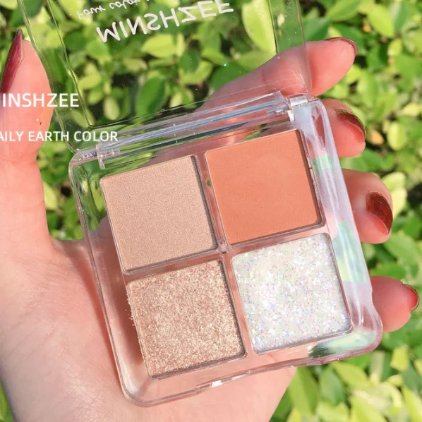 Матовые Перламутровые тени для век, 4 цвета