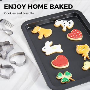 Vendita calda 7x11 pollici rettangolo in acciaio al carbonio teglia piccolo vassoio da forno vaschetta <span class=keywords><strong>per</strong></span> biscotti e vaschetta <span class=keywords><strong>per</strong></span> alimenti - Product Image 4