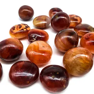 Wholesale Natural crystal High Quality carnelian big tumble stones bulk crystal red agate palm stones for decoration