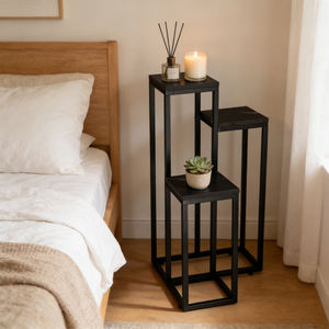 Support de plantes vintage en métal écologique, sur pied, en fer, pour présentation et rangement de pots de fleurs - Product Image 3