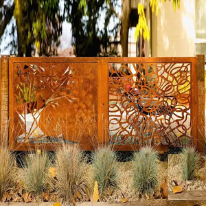 Paneles Decorativos de Acero Corten Ecológicos para Jardín, con Acabado Natural Oxidado en Naranja, Modernos, para Privacidad en Balcones y Jardines Exteriores - Product Image 4