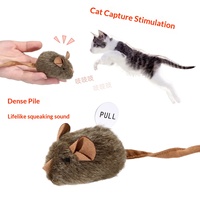 Jouet pour chat en peluche, bâton ludique avec simulation d'appel de souris, capteur vocal intelligent à induction, couineur, pour l'auto-entretenissement