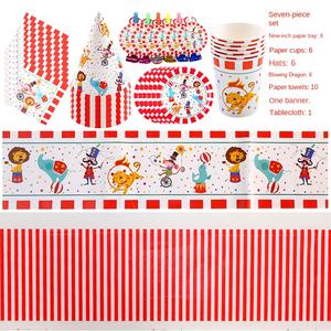 Decoraciones para Fiestas de Cumpleaños Infantiles, Juego de Vajilla con Temática de Circo, Pancarta, Plato de Papel, Vaso de Papel - Product Image 6