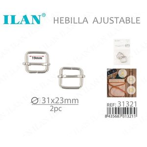 Fibbia Regolabile Ilan 31x23mm in Metallo per Cinture, Set da 2 Pezzi - Product Image 3
