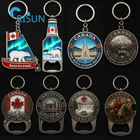 Cadeaux souvenirs de voyage personnalisés Canada : Aimant drapeau canadien, pièce de monnaie de collection, décapsuleur, porte-clés