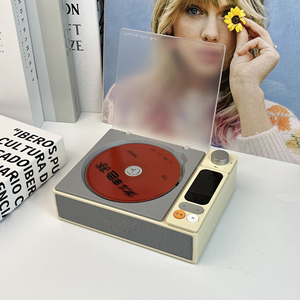 Gramophone rétro <span class=keywords><strong>Lecteur</strong></span> <span class=keywords><strong>CD</strong></span> <span class=keywords><strong>intégré</strong></span> Haut-parleur BT <span class=keywords><strong>Lecteur</strong></span> de musique <span class=keywords><strong>portable</strong></span> Bayinhe - Product Image 2
