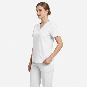 Hospital <b>Scrub</b> <b>Tops</b> Cotton Knitted Fabric Medical Professional Uniforms Custom Branding Private Label Bulk Order - Product Image 1