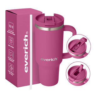 Everich công suất lớn đôi tường 40oz cách điện Cốc du lịch <span class=keywords><strong>Mug</strong></span> thép không gỉ thăng hoa trống cốc W/rơm - Product Image 1