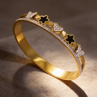 Bracelet en acier inoxydable en forme de cœur papillon, bijoux fins en or 18 carats, ensemble de bracelets de plage imperméables