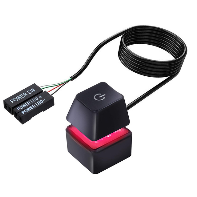 Desktop computer power button, external remote start, PC motherboard switch, reset button, extension cable, seven-color