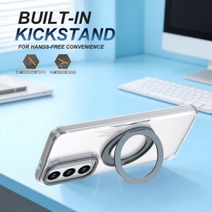 Funda Magnética Transparente para Teléfono Samsung S26 S22 S23 S24 S25 Ultra Plus FE con Protección de 360 Grados, Venta al Por Mayor °   Funda a prueba de golpes con soporte de anillo metálico - Product Image 4