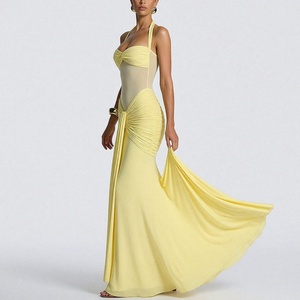 Customized Hot <b>Sale</b> OEM Women's New Trendy Woven Midi Solid Natural Sexy Party Dress Eco-Friendly Washable - Product Image 2