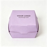 Boîte à hamburger personnalisée en carton alimentaire jetable avec encre de soja, vente en gros, haute qualité, offre spéciale