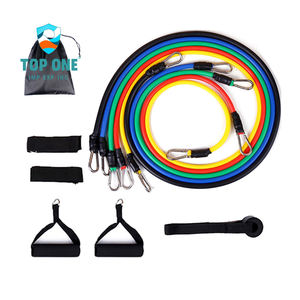 Top One Yoga Gym Fitness Tpe 200lbs Tube de cheville 11 pièces ensemble de bandes de résistance tirer la corde avec poignée - Product Image 1