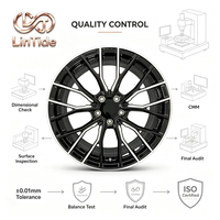 Cerchi in Lega Bicolore Lavorati a Macchina, Nero Lucido Multirazza per Tuning Auto, Ordine all'Ingrosso per Rivenditori