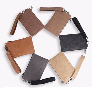 Canvas <b>Coin</b> <b>Purse</b> Wrist Bag 5 Inch Zipper Closure Solid Color Portable Clutch For Everyday Use - Product Image 3