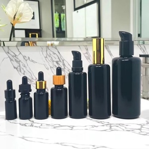 5ml-100ml UV Black Dark Violet Skin Care Essential Oil Serum <b>Dropper</b> Spray Pump Glass Cosmetic <b>Bottle</b> with Screen Printing - Product Image 1