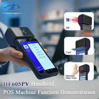 HFSecurity HP605PV Escáner Biométrico Multifuncional de 6 Pulgadas con Lector de Venas de la Palma de la Mano, Android, NFC, Lector de Códigos QR, Dispositivo de Pago Portátil para Comercio Minorista