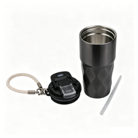 Nouveautés : Tasse à café isotherme en acier inoxydable 520 ml avec revêtement métallique et couvercle 2-en-1
