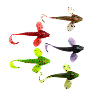 Señuelo suave con forma de salamandra, 10cm, 5,5g, cebo de cola rizada para pesca de lubina en agua dulce, paquete de 6 señuelos de PVC, equipo de pesca - Product Image 2