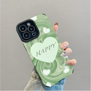 <span class=keywords><strong>Custodia</strong></span> per cellulare in pelle artificiale TPU con stampa a onde verdi e cuori Happy Love per <span class=keywords><strong>iPhone</strong></span> X, XR, <span class=keywords><strong>11</strong></span>, 12, 13, 14, 15, 16, 17, 18 Pro Max - Product Image 4