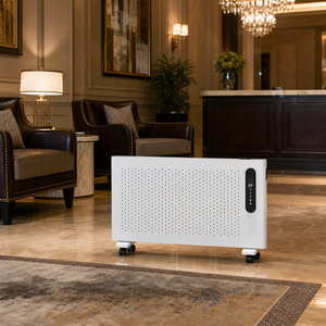 Stufa Elettrica a Convezione Bianca Opaca, Sottile e Portatile, Controllo Meccanico, Display LED, Timer, Riscaldamento Rapido per Bagno, Hotel, Ingresso - Product Image 5