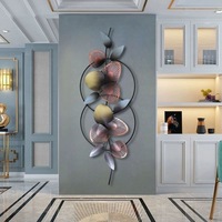 Décoration murale moderne de luxe pour la maison, fleurs dorées en métal 3D, 117x42 cm, pour le salon, en vente, livraison directe