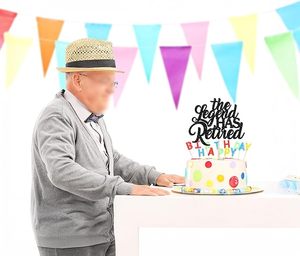 1 ชิ้น ตัวตกแต่งเค้ก The Legend Has Retired สีดำกลิตเตอร์ ลาก่อนความเครียด สวัสดีเงินบำนาญ ของตกแต่งเค้กสำหรับวันเกษียณ - Product Image 4