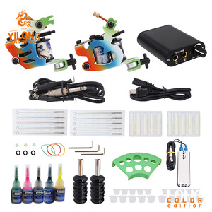Kit de <span class=keywords><strong>machine</strong></span> à tatouer traditionnelle, ensembles de tatouage professionnels pour débutants avec deux Machines à bobines, kit de <span class=keywords><strong>machine</strong></span> à tatouer à bobines - Product Image 1