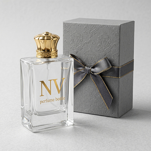 Flaconi di <span class=keywords><strong>Profumo</strong></span> in Vetro con Scanalatura Interna Quadrata, Tappo a Corona Dorato, Vuoti, con Scatola Regalo Goffrata, 100ml - Vendita all'Ingrosso - Product Image 3