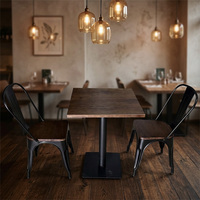 Table de restaurant en bois massif pour restaurant occidental, table de salle à manger, banquette, café, thé, thème rétro, restaurant de thé