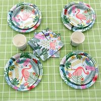 Assiette à papier ronde 9 pouces CMJN Tropical 350gsm White BoardFDA Approved Party Supplies