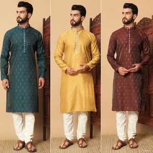 ชุดนอน Kurta สำหรับผู้ชายคอลเลกชั่นเคอลเลกชั่นแบบพรีเมียมสำหรับงานแต่งงานและงานปาร์ตี้ชุดนอน Kurta ดีไซเนอร์มีสไตล์มีวางจำหน่ายแล้ว - Product Image 4