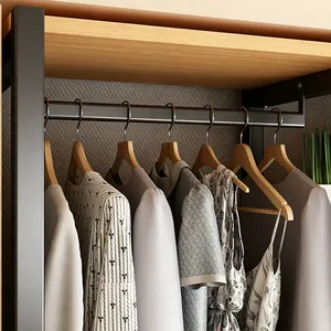 <span class=keywords><strong>Armoire</strong></span> en tissu portable avec <span class=keywords><strong>rideau</strong></span> coulissant, <span class=keywords><strong>armoire</strong></span> de luxe légère, personnalisable sur mesure par l'usine - Product Image 5