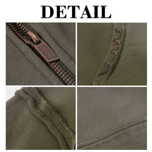 Sudadera con Capucha KingSen para Hombre, Corte Cuadrado, Cierre de Cremallera, Estilo Monkey Washed, Felpa Francesa, Logotipo Bordado, Transpirable, de Algodón para Invierno - Product Image 5