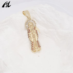 Ciondolo Hip Hop di Lusso in Stile <span class=keywords><strong>Death</strong></span> <span class=keywords><strong>Metal</strong></span> con Zirconi e Pietre Colorate Placcato in Oro 14K - Product Image 6