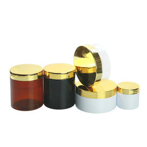 Sang Trọng Hổ Phách Rõ Ràng Mỹ Phẩm Container 50Ml 80Ml 100Ml 150Ml 250Ml Pet Nhựa Kem <span class=keywords><strong>Jar</strong></span> Với Vàng Mạ Nắp - Product Image 6