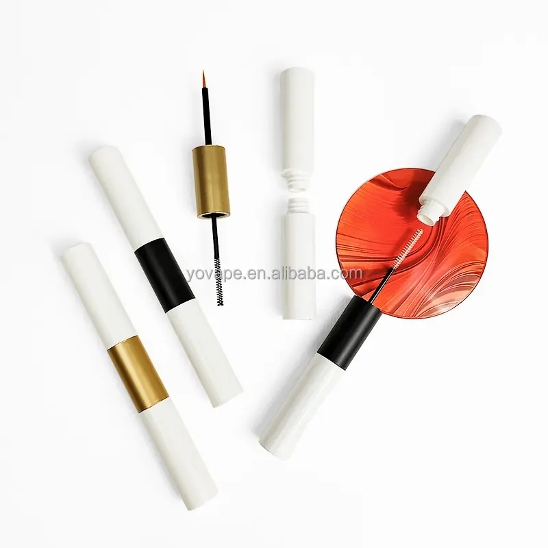 Maquillage cosmétique beauté cils croissance des sourcils sérum huile couleur or Rose 5ml Double tête côté Eyeliner Mascara tube conteneur