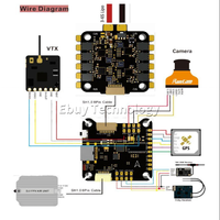 Flashhobby Drone RC F722, Aksesori kendaraan balap 30.5x30.5 MPU6000 4in1 3-6s ESC dengan BLHELIS 60A FPV