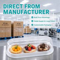 Boîtes en plastique alimentaire recyclé empilables de qualité alimentaire, contenants jetables pour gâteau, pizza, pain, salade, sushi