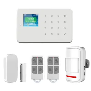 2024 nueva llegada Tuya Smart WiFi 4G Panel de sistema de alarma de seguridad sirena incorporada con 433 Sensor de movimiento de puerta sistema de alarma para el hogar