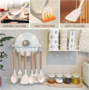 Ensemble d'ustensiles de cuisine en silicone avec manche en bois, 33 pièces, spatules de mélange antiadhésives, accessoires de cuisine personnalisés - Product Image 5