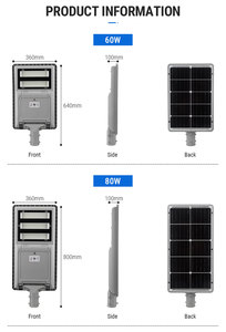 Anern vente en gros ip65 <span class=keywords><strong>60w</strong></span> 150w led lampadaire solaire extérieur - Product Image 2