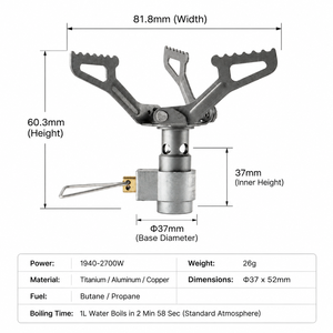 <span class=keywords><strong>Réchaud</strong></span> de camping en titane ultraléger, support de brûleur 26g, <span class=keywords><strong>réchaud</strong></span> à gaz portable pour la randonnée en plein air - Product Image 2