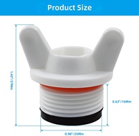 Rierdge Embouts de raccordement en plastique PPR pour tuyaux, filetage mâle PT 3/4 po, 25 mm, blanc, lot de 5, bouchon de tuyau d'eau avec poignée papillon