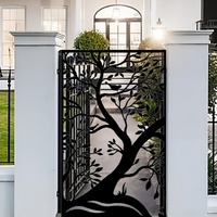 Portail décoratif en alliage d'aluminium découpé au laser, motif ajouré CNC, personnalisé pour villa, jardin, usage commercial, modélisation 3D