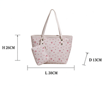 Sac à bandoulière en cuir PU à motif floral avec nœud, grande capacité, style universitaire, avec portefeuille