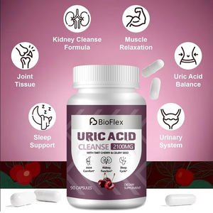 Private Label 2100Mg crostata estratto di semi di ciliegio e sedano capsule integratori a base di erbe per il supporto congiunto di acido urico per la pulizia e la disintossicazione - Product Image 4